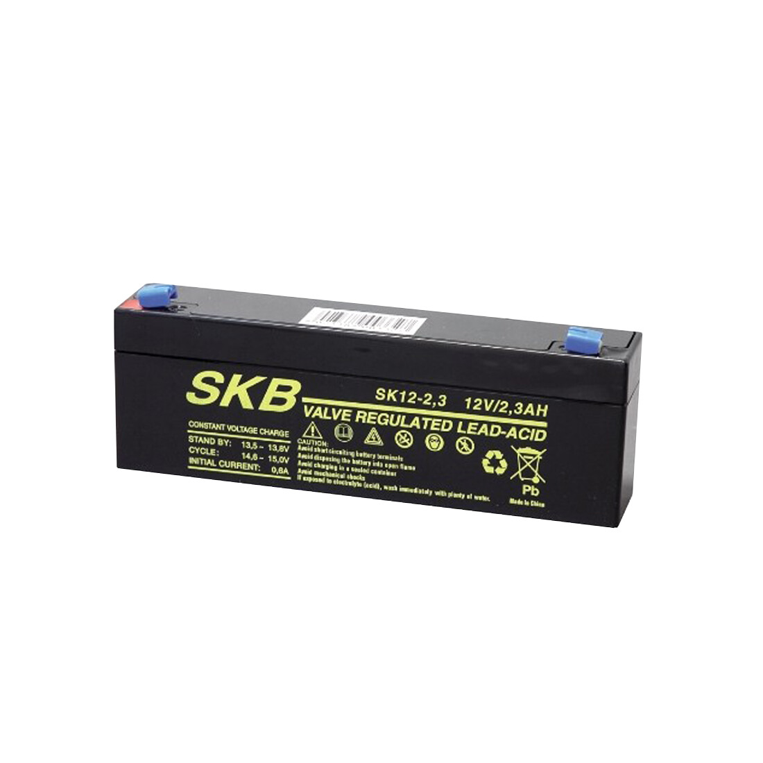 GBC Batteria al piombo ricaricabile SKB, 12 Volt, 2,3 Ah, 178x34x60(67) mm