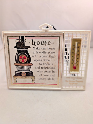 Nice 60s 70s Plastic The Vernon Company Newton Iowa sigh Thermometer Home