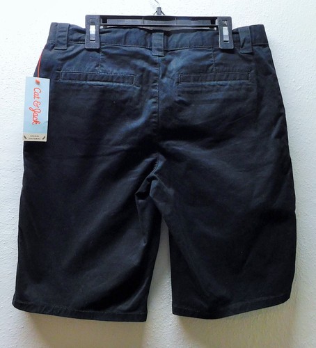 Cat & Jack Girl's 16 Chino Flat Front Shorts, Black, School Uniform - Picture 2 of 2