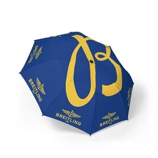 BREITLING inspired Semi-Automatic Umbrella BLUE Stylish Rain Gear,