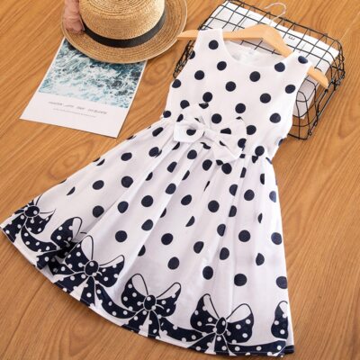 black and white childrens dresses LITTLE MARC JACOBS Girls Striped Dress with Swans main image 0