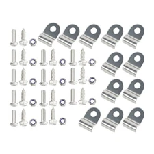 12 Sets 3/16" Stainless Steel Brake & Fuel Line Clamp with Screw for Chevy