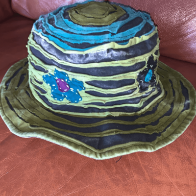 NWOT Cotton Floral Patchwork Tie Dye Razor Cut Bucket Hat 