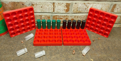 12 Gauge Shot Shell Reloading Trays/Blocks  25 Shells - 4 Pack