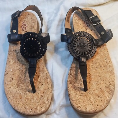 Black Leather UGG sandals UK