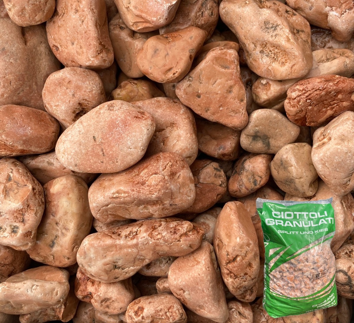 Ciottoli Marmo Rosso Verona 25kg - Pietre Naturali 15-25mm Per Giardino, Vasi E Acquari