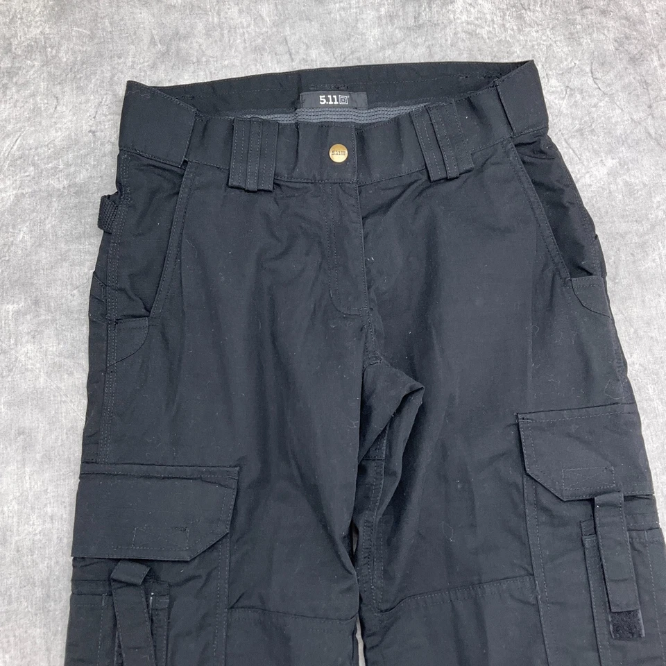 5.11+ Pantalones Tácticos Mujer 8 Regular Negro Carga Pesado Cintura Ajustable Foto 2 de 4