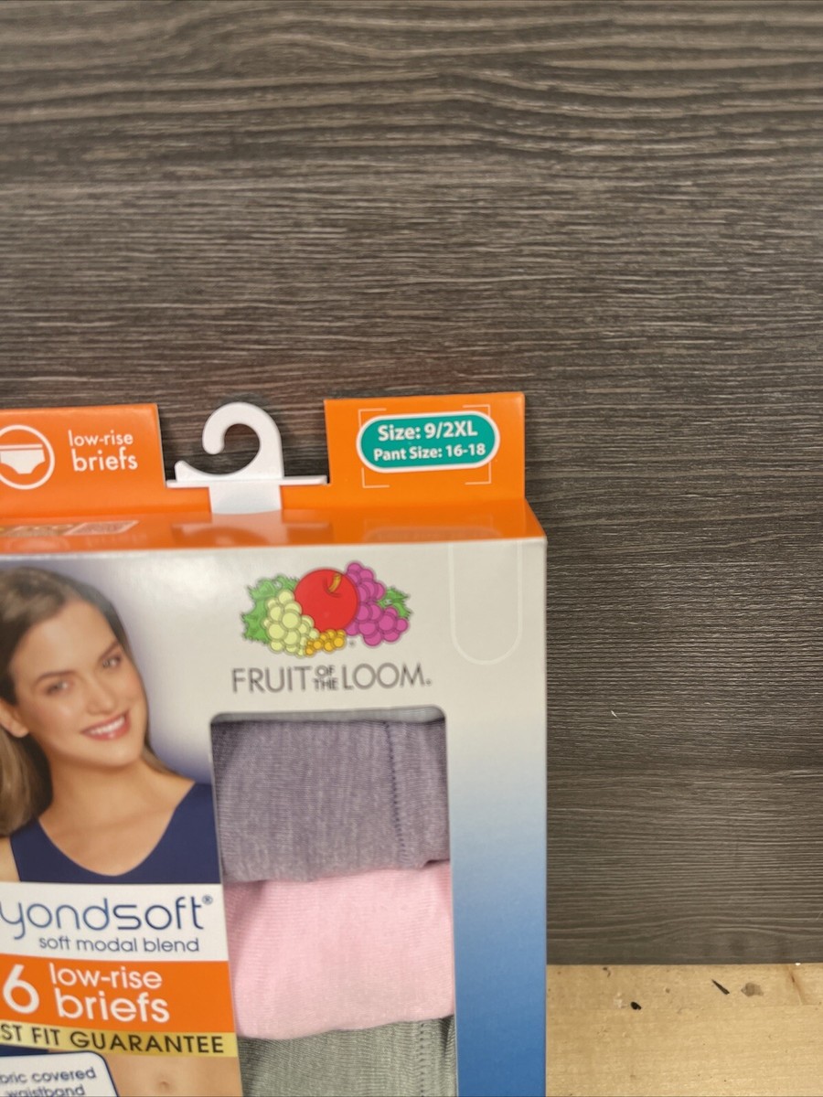 Fruit Of The Loom women's Beyondsoft 6 Pack Low-rise Briefs Size 9