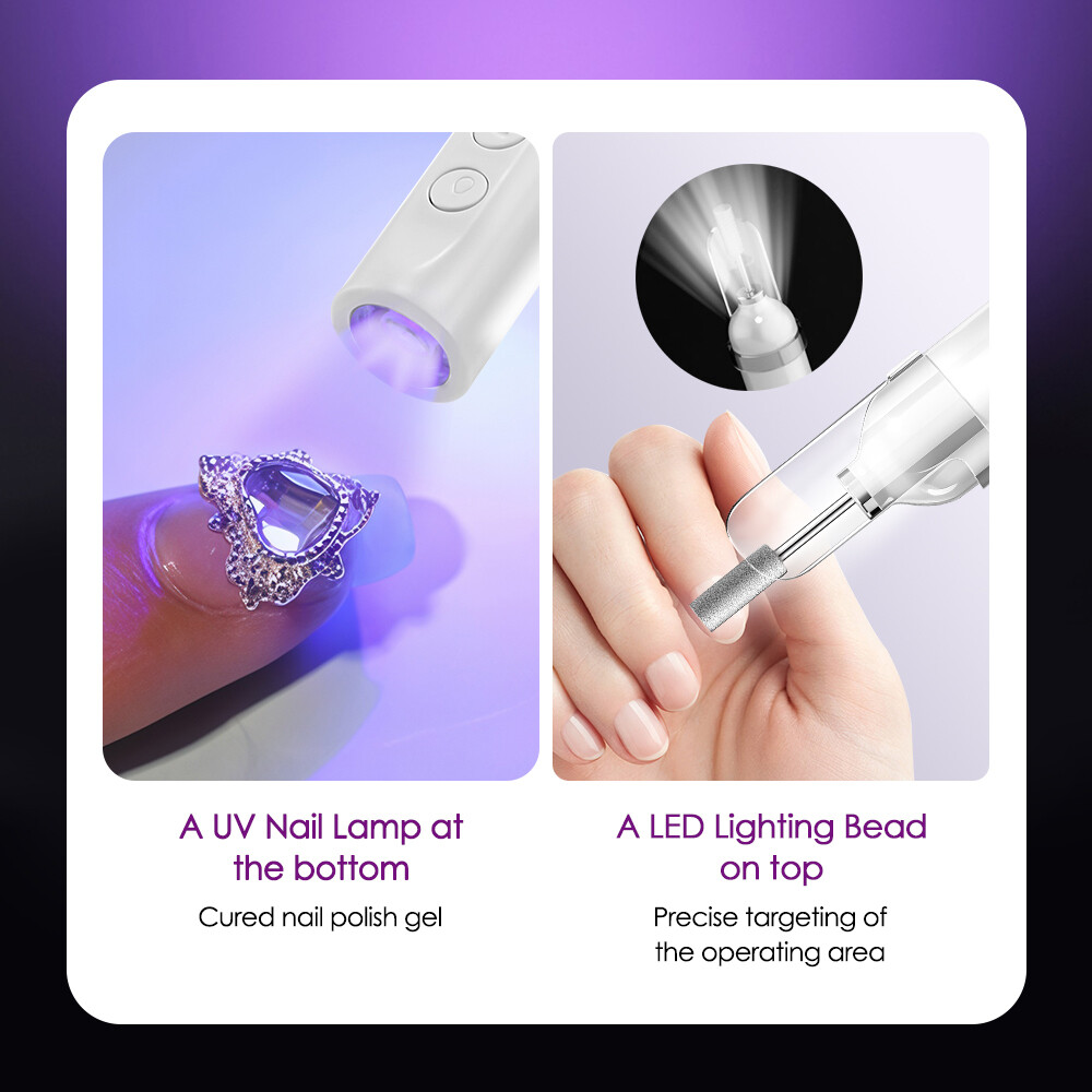 Electric Nail File Drill Portable USB Manicure Pedicure Machine Set Professional