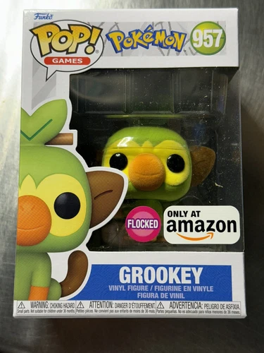 Funko POP! Games - Pokemon Grookey Flocked Limited Exclusive Figure #957