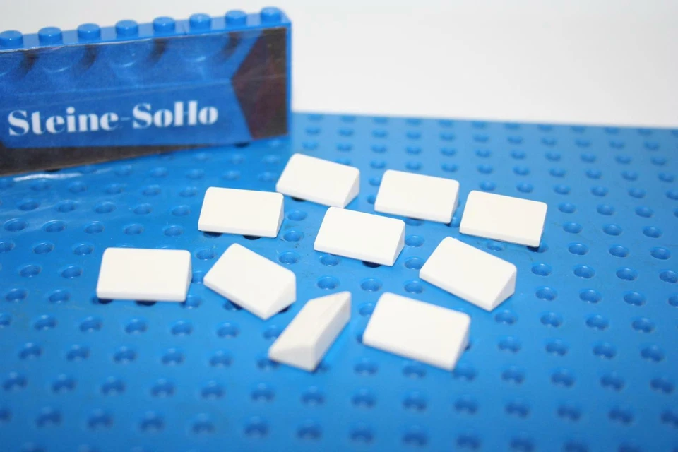 Lego (c) 10x Dachstein / Fliese - weiß - 1x2x1 - 85984 - white