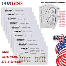 SANDENT Dental Orthodontic Braces Brackets Mini Roth.022 Hook345 /Arch Wires st