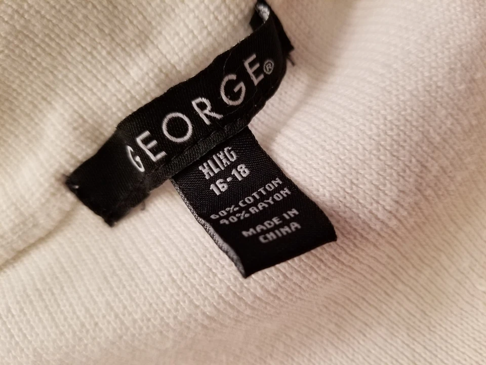 Cárdigan suéter camisa blusa George para mujer talla XL X grande 16/18 blanco roto Foto 2 de 4