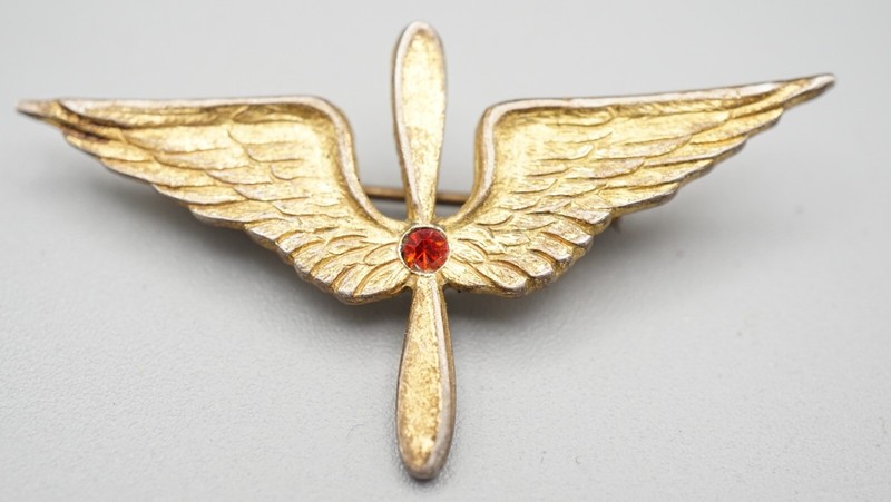 WWI Sterling Army Air Service Pilot Wings Home Front Sweetheart Pin