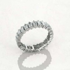 2.60 Ct White Emerald CZ Eternity Wedding Band Solid 925 Sterling Silver