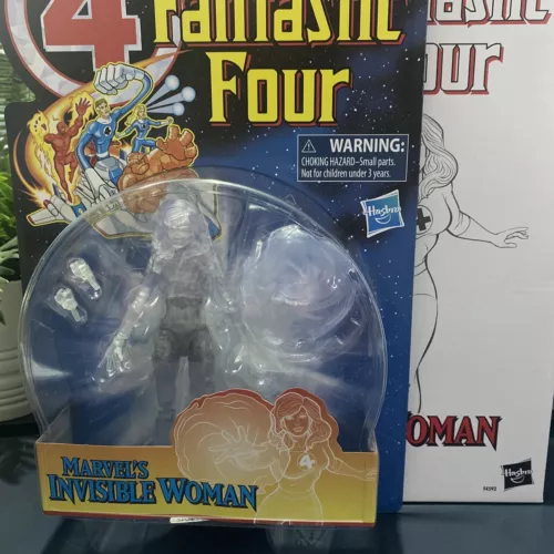 Figura de acción para mujer invisible retro de los Cuatro Fantásticos en caja de Marvel Legends (nueva).
