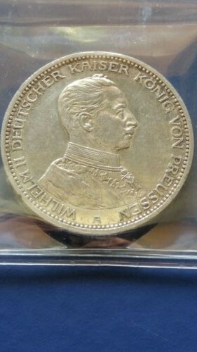 1914-A Germany Empire PRUSSIA 3 Mark Silver Coin Wilhelm II ICCS AU-50 - Picture 4 of 4