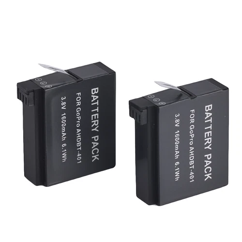 set of 2 BATTERIES for GOPRO HERO 4 - AHDBT-401 - Battery pack 2x