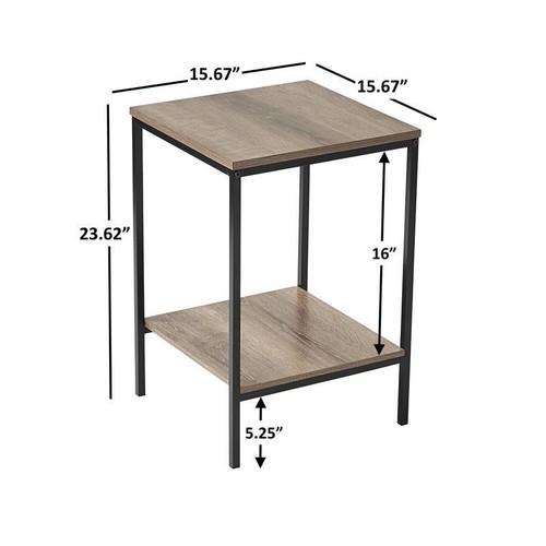 Rustic Coffee Table & 2 End Tables Set Sturdy Metal Frame Easy Assembly New - Picture 7 of 10