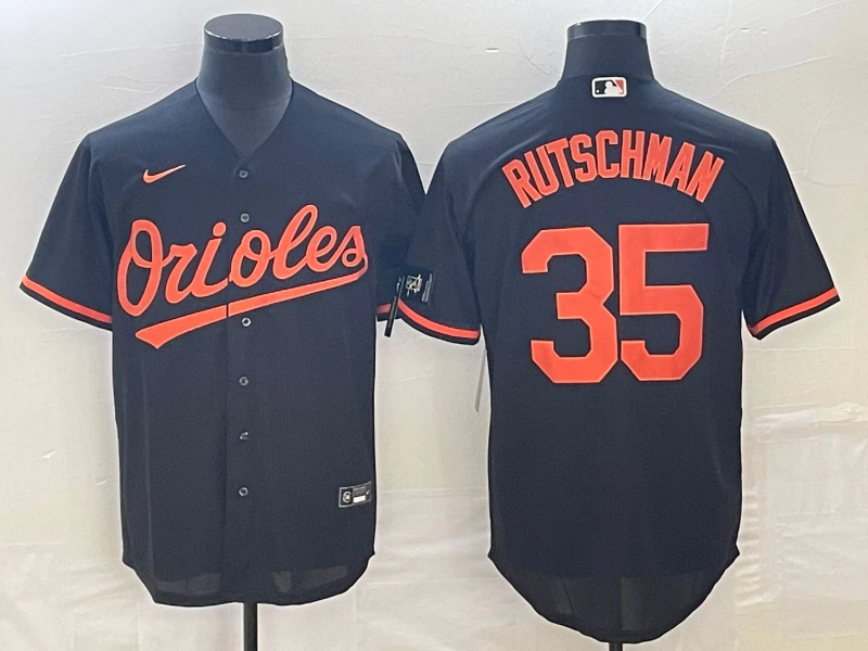 Men's Baltimore Orioles Adley Rutschman Replica Alternate Black Jersey