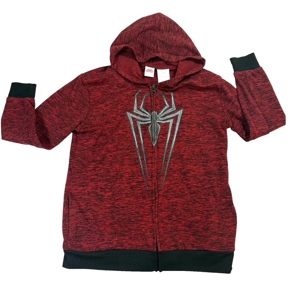 Marvel Spider-Man Sudadera con Capucha Niños 14/16 Rojo Negro Cremallera Sudadera Juvenil Pullover Foto 2 de 4