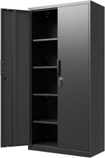 Metal Garage Storage Cabinet W/ Lock 71" Tall Steel Storage Locker W/ 4