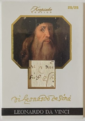 2023 Leonardo DAVINCI HANDWRITTEN Gem Relic Keepsake Edition Card #25/25 Bookend