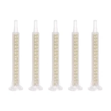 5pcs 3.27" Plastic Resin Mixing Nozzle Flat Buckle, Gold Tone