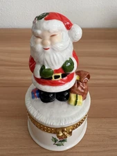 Vintage Strawbridge and Clothier Santa Claus Trinket Box