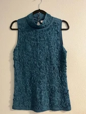 Kenar stretch top blouse dark teal fitted L new with tags!