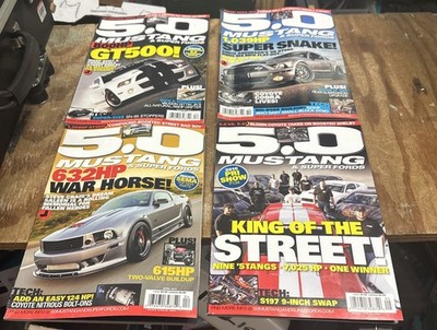 Lot of 4-5.0 Mustang & Super Fords Magazines, 2011 Apr,May,Oct,Dec