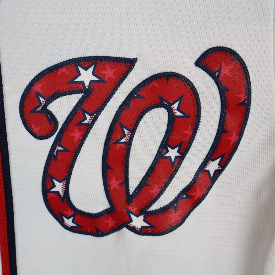 Washington Nationals Majestic Jersey Mens Medium White Home Cool Base No Name - Image 3 of 4
