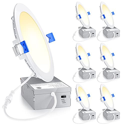 Встраиваемый светодиодный светильник Ensenior 6 Pack 6 дюймов, с регулируемой яркостью, 3000K-5000K 3CCT