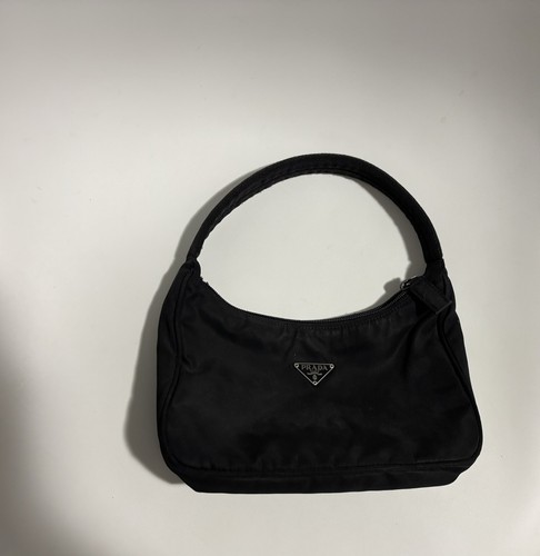 AUTHENTIC Prada Black Nylon Hobo Shoulder Bag