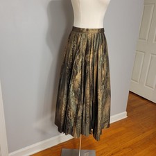 Ralph Lauren Purple Label Arnav Pleated Hand Painted Skirt Size 10 3690