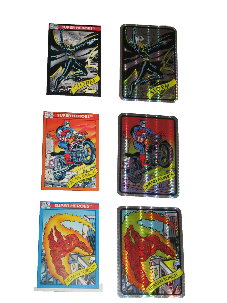 1990 MARVEL UNIVERSE VENDING MACHINE PRISM STICKERS 15 COMPLETE