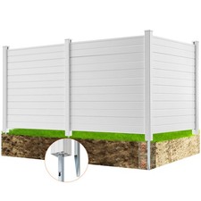 VEVOR Gartenzaun Sichtschutzzaun Windschutzzaun Lamellenzaun 127x127cm 3xPaneele