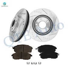 6PC Front 296mm Drilled Brake Rotors-Ceramic Brake Pad For 2011-2017 Nissan Juke