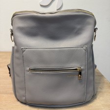 Fawn Design Gray Vegan Convertible Backpack Diaper Bag Has Wear See Pics