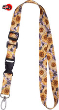 Sunflower Lanyard Adjustable Durable Polyester ID Badge Holder Neck Strap