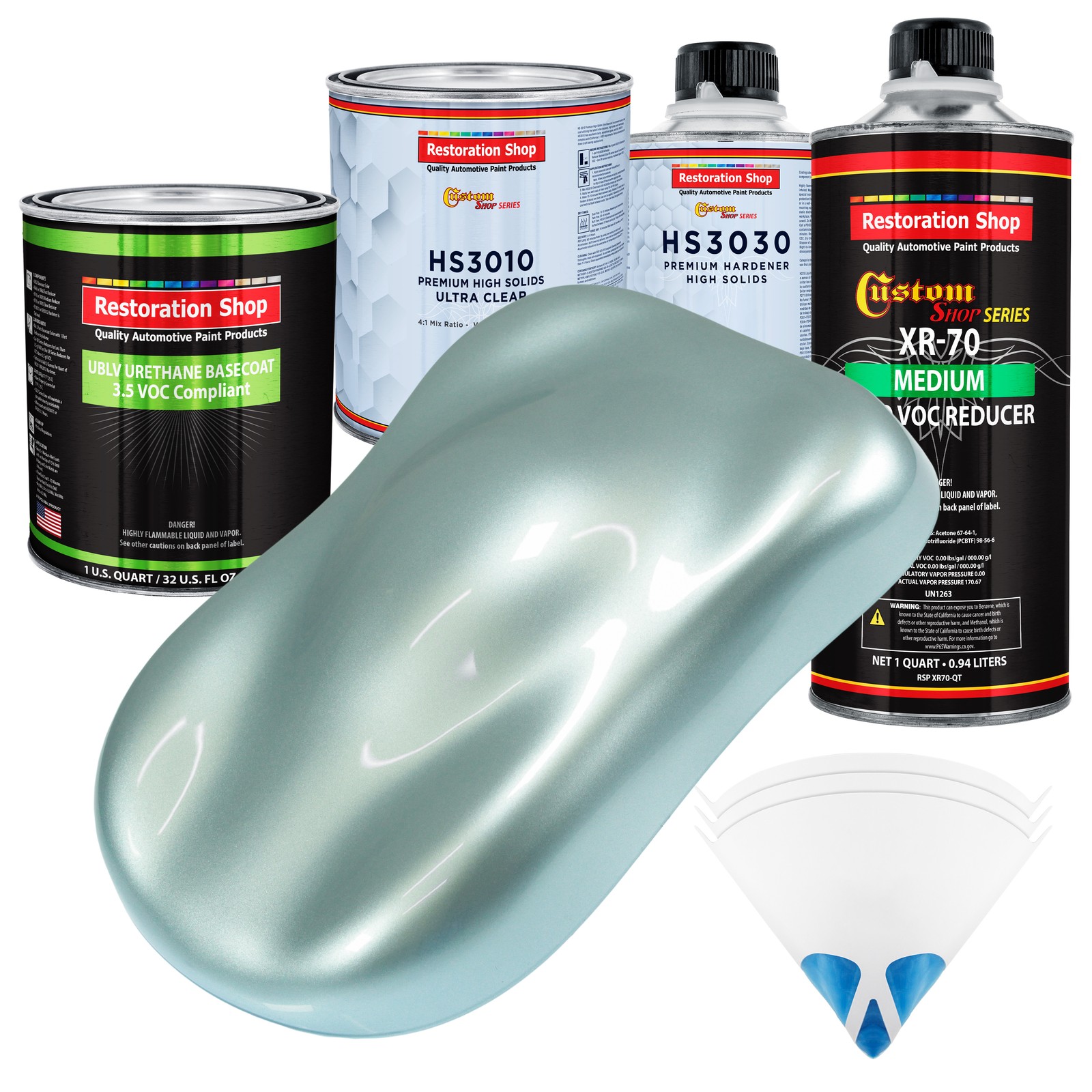 Frost Blue Metallic Premium Quart Kit Low VOC Urethane Basecoat Auto Paint