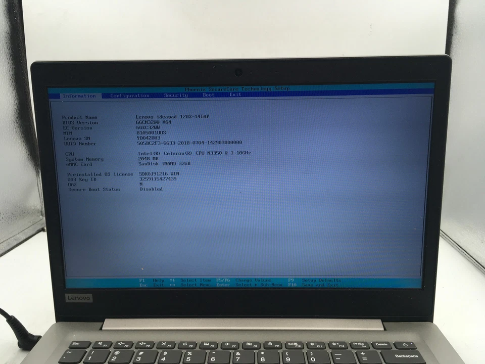 LENOVO IDEAPAD 120S-14IAP -BOOTS TO BIOS- INTEL CELERON N3350 - 2GB RAM -READ-BB - Image 2 of 4