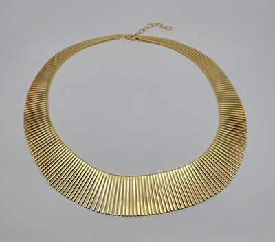 #ad HSN Bellezza Bronze Itaor Yellow Gold Tone Graduated Cleopatra Bib Necklace 18quot; $65.00