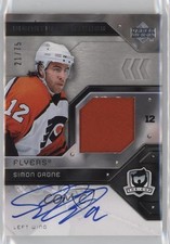 2006-07 Upper Deck The Cup Signature 21/75 Simon Gagne #SP-SG Patch Auto d9r