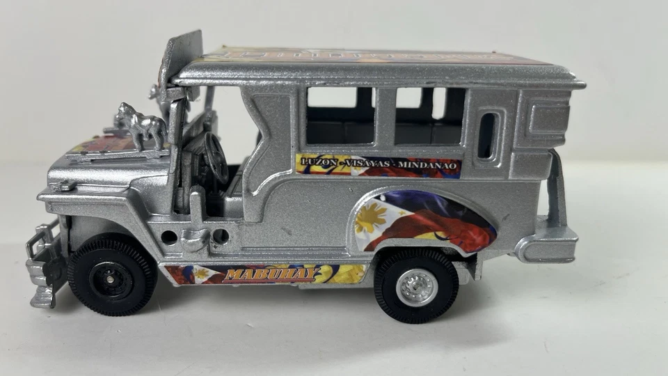 Autobús filipino Luzón Visayas Mabuhay Jeepney vintage fundido a presión plateado edición especial Foto 2 de 4