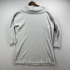 Gap Sweater Dress Womens XL Gray Ribbed Stretch Cowl Neck Minimalist Tunic