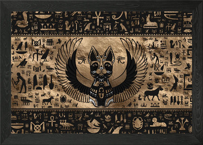 Ägyptische Göttin Bastet gerahmtes Wandbild Poster Leinwanddruck Bild