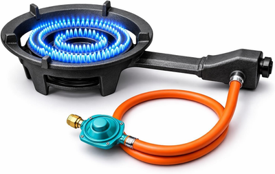 #ad High Pressure 13quot; Cast Iron Wok Burner with Auto Ignition for Outdoor Cooking $64.72