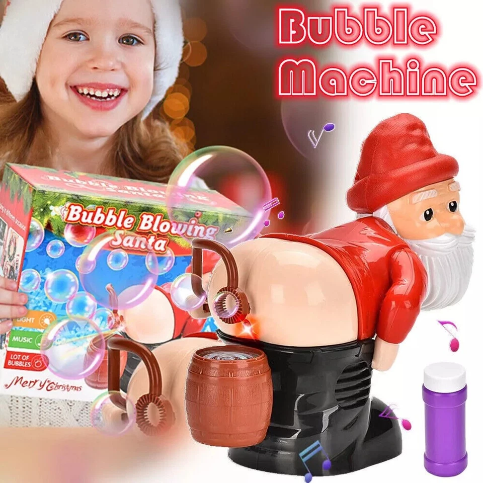 New Christmas Funny Bubble Blowing Santa Farting Electric Toy with Light+Music - Image 4 of 4