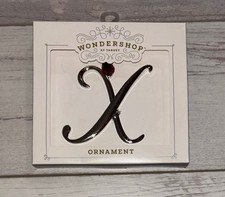 Wondershop Metal Monogram Letter Initial  X  Christmas Holiday Ornament - NEW